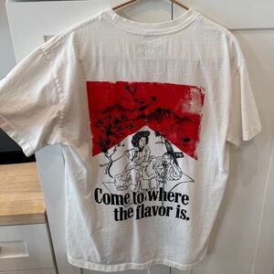 Graphic White T-Shirt with Red and Black Design Marlboro